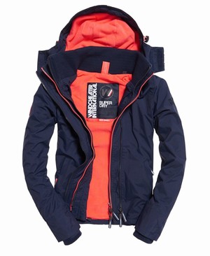 Superdry Pop Cipzár Hooded Arctic SD-Windcheater Női Kabát Korall/Sötétkék | BOHFG4325